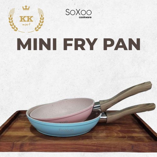 Soxoo Fry Pan Mini Ceramic 14 cm Panci Penggorengan Marble Pink FP-014