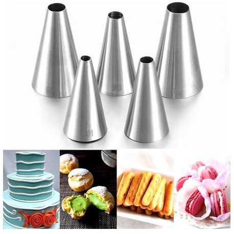 Round Icing Piping Nozzles (5pcs)