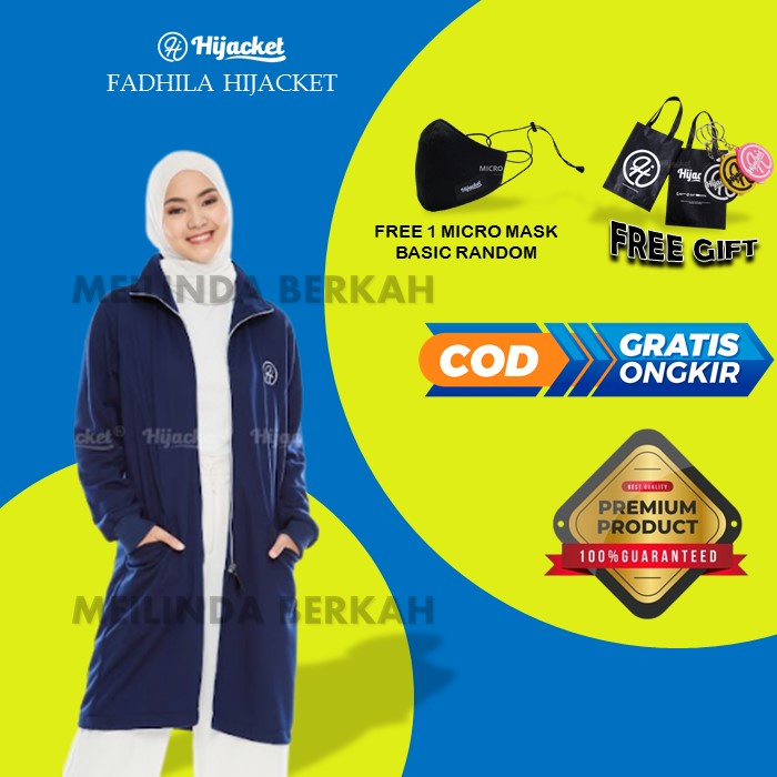 HIJACKET FADHILA NAVY - HIJACKET ORIGINAL JAKET HIJABERS HOODIE WANITA / JAKET WANITA MUSLIMAH / JAK
