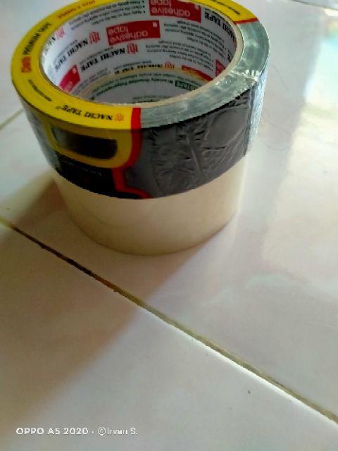 Plakban / Lakban Nachi Linen Kain 1 1/2 Inch 35mm Hitam / Roll