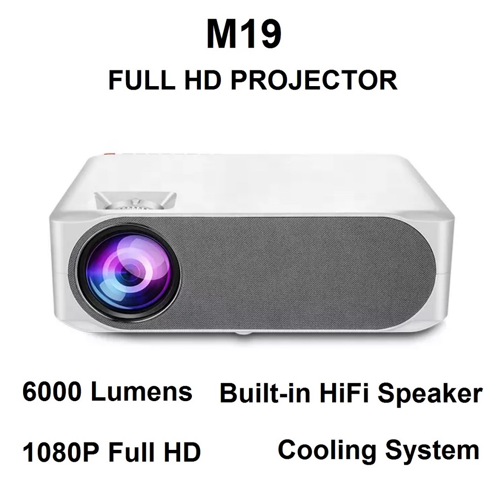 M19 Basic Version - 6000 Lumens Full HD 1080P LCD Home Projector - Proyektor 6000 Lumens Full HD 1080P