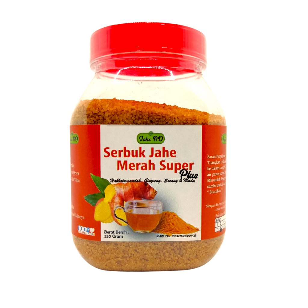 Jahe RD Jahe Merah Super Bubuk Botol 330 Gram Plus Herbal Berkhasiat Rasa Mantab