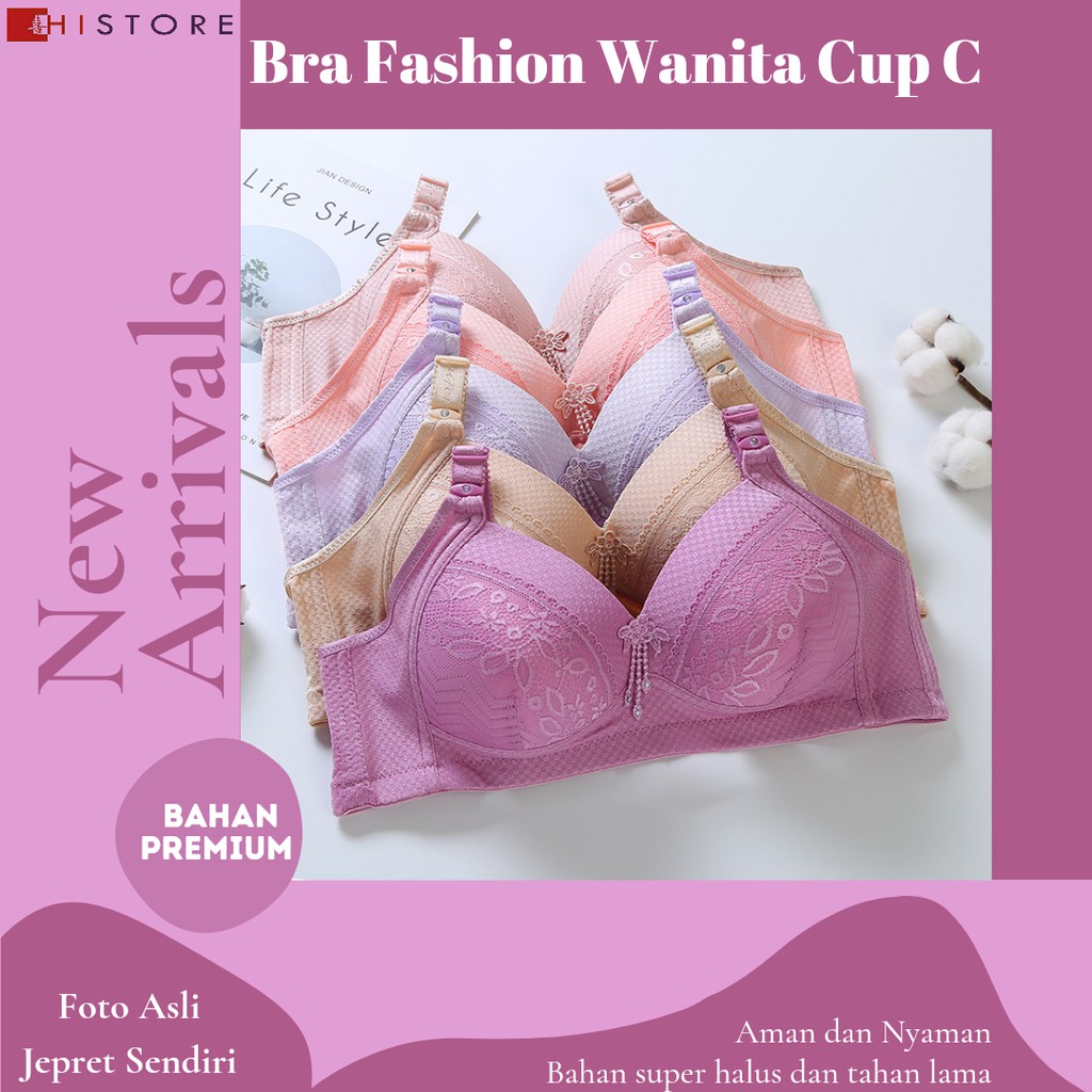 [HI] Bra BH JUMBO CUP C Fashion Wanita Bra wanita Premium Busa Tipis Tanpa Kawat Sangat Nyaman 0879