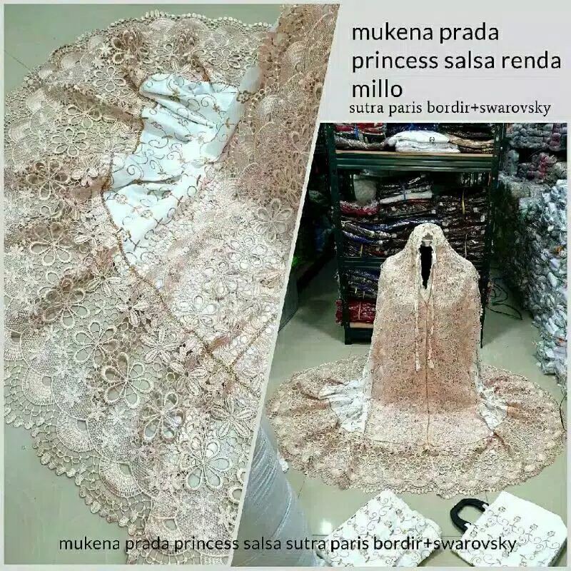 SUTRA PARIS PRADA HITAM/MUKENA TERBARU/MUKENA DEWASA/MUKENA MEWAH/MUKENA TERLARISCOD✅bayar di tempat
