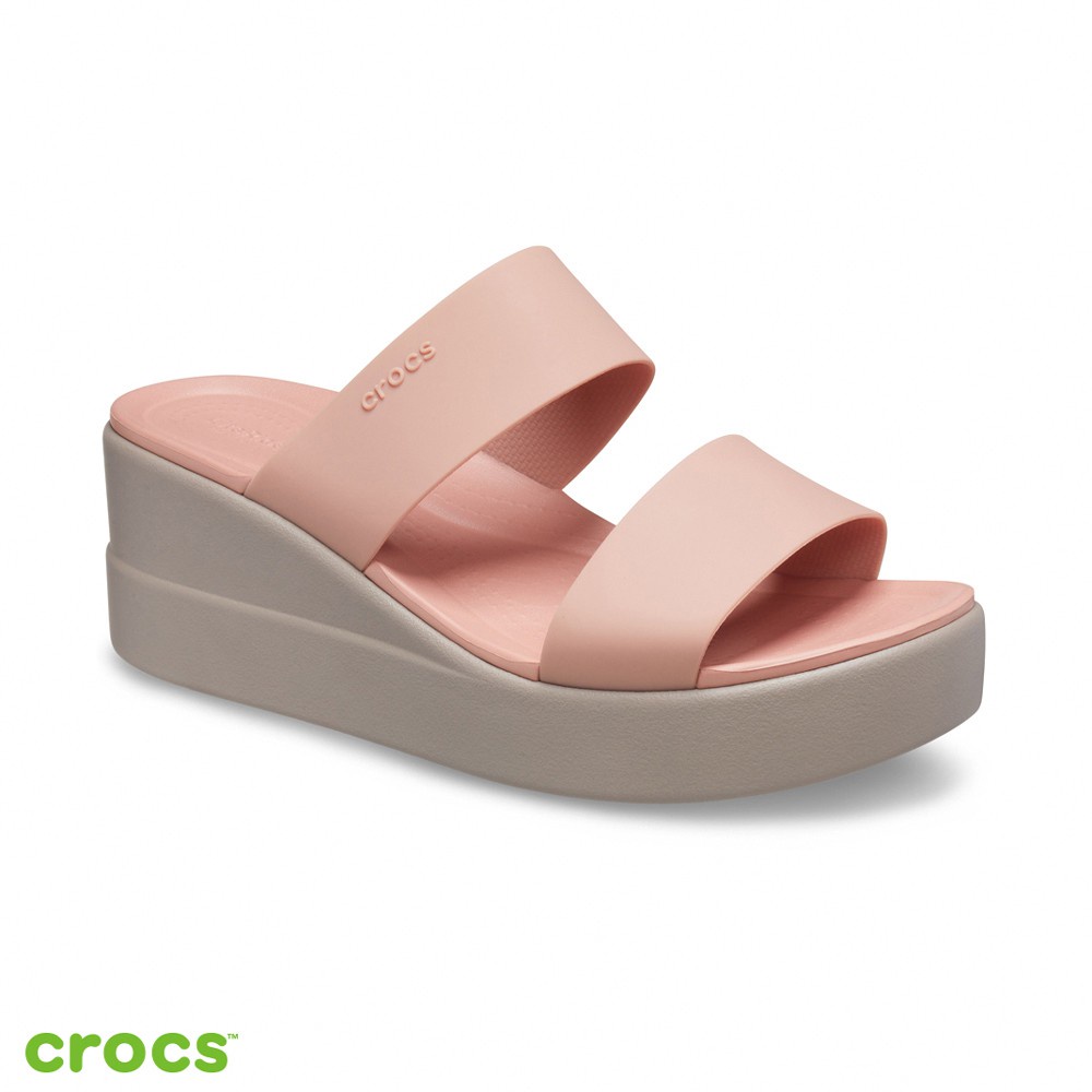 CROCS BROKLYN SLIDE / SANDAL FLIP FLOP / SANDAL WANITA / FASHION WANITA / FASHION KOREA  - PEACH