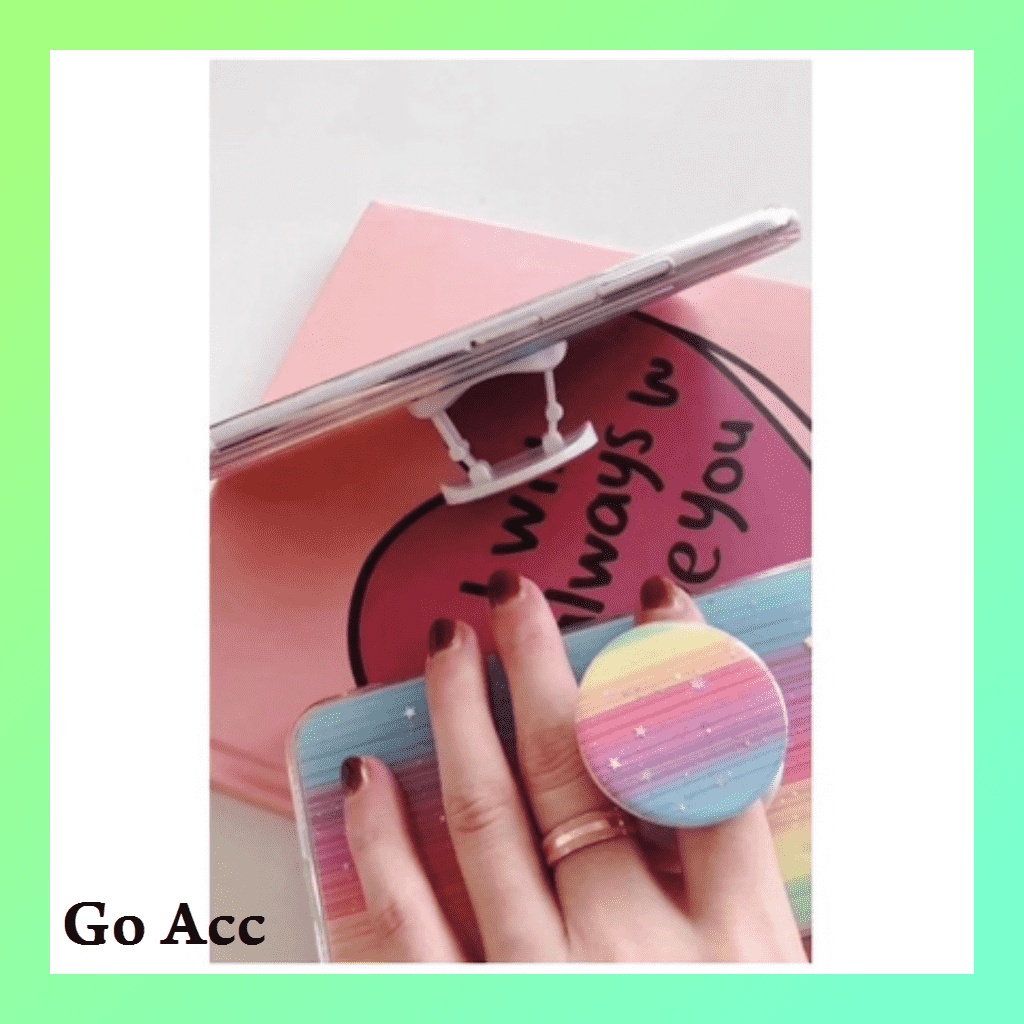 Silikon Pop socket Rainbow pelangi 6 6S 6+ 6S+ 7 8 SE 7+ 8+ X Xs Xr Xs 11 Pro FH07