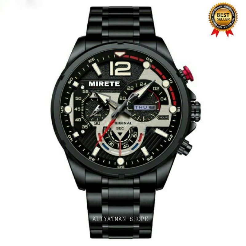 TERLARIS NEW MIRETE!!!! Jam Tangan Pria Mirete Original Import Rantai Stainlees Steel Model Analog_Jam Tangan Pria Mirete Terbaru Simple Model Kasual Analog Quart Water Resistant Bisa Cod / Tanggal Aktif /Jam Tangan Original Mirete Official Watch