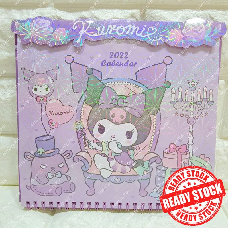 Kalender Dinding Gantung / Wall Calendar 2022 + Sticker Sanrio Karakter Kuromi
