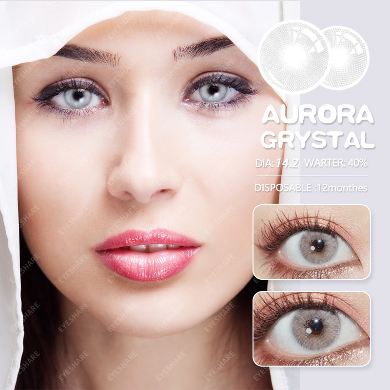 Menyinarimu【COD】Yellow Gray Softlens Lensa wanita antik  Mata Penuh Gaya Dan Cantik Softlens Warna Sederhana Dan Canggih Lensa Kontak Soflen 14.2mm Minus0.00 2022 New Dubai Import Premium Brown Seri Warna Mata Lensa kontak Cairan Softlens