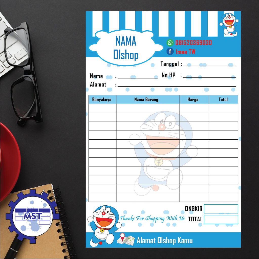 

Nota Olshop Doraemon / Nota Penjualan - Dicetak sesuai nama toko