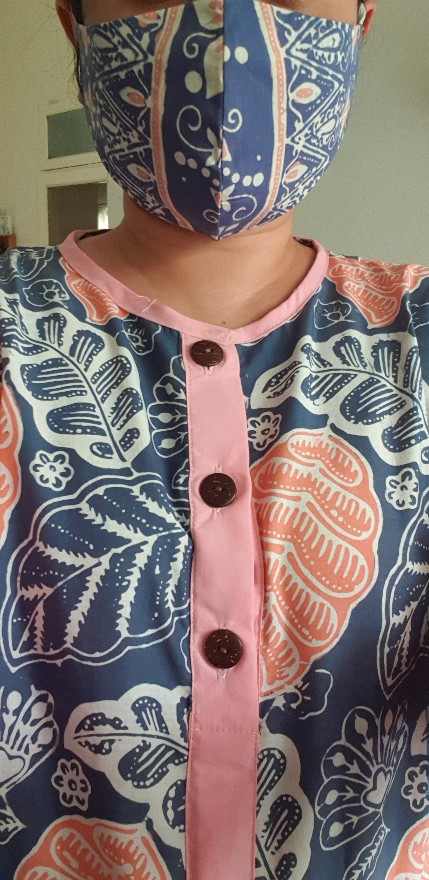 Shanaya Batik Tunik Cap Wonogiren Gemilang Dress Kerja S M L Xl Xxl