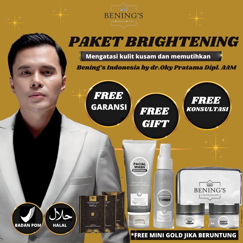 BENINGS SKINCARE DR OKY PRATAMA PAKET BRIGHTENING BENINGS CLINIC/BENINGSCLINIC PENCERAH GLOWING/BENI