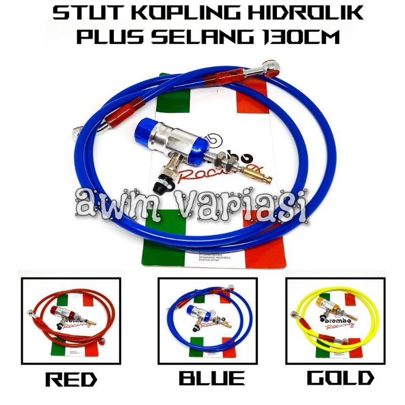 Paket stut hidrolik kopling plus selang warna full 135cm