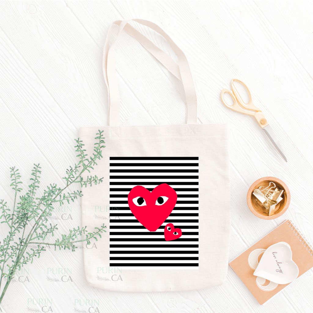 Tote bag Kanvas Gambar CDG CommeDes Garcons