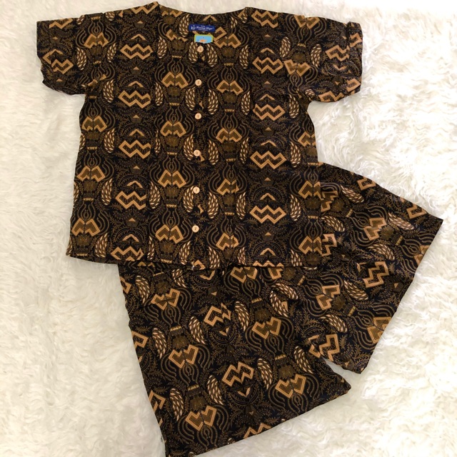 Baby doll kencana ungu batik cap coklat rayon wanita