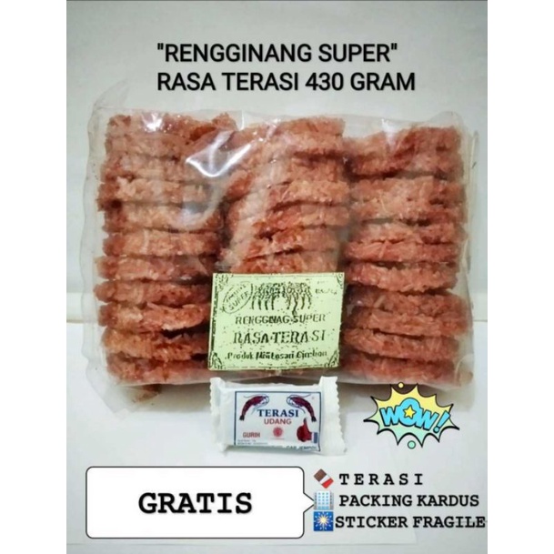 

RENGGINANG SUPER RASA TERASI 430 Gr GRATIS TERASI khas Cirebon