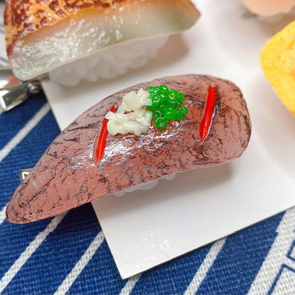 Needway Wanita Jepit Rambut Hiasan Kepala Kreativitas Lucu Untuk Anak Perempuan Salmon Makanan Buatan Duckbill Klip Samping