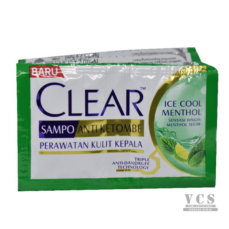 Sampo Clear Sachet Anti Ketombe Ice Cool Menthol 12 sachet