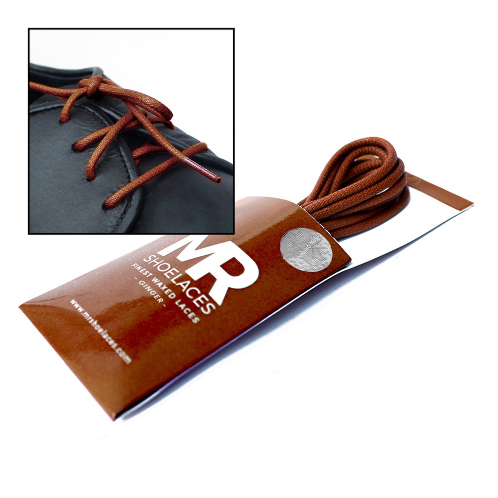 MR Shoelaces RD07 Ginger (Jahe) Tali Sepatu Lilin 2-3mm Bulat Round 50cm 60cm 70cm 80cm 90cm 100cm 120cm 150cm (Waxed Laces) - Premium Shoelace