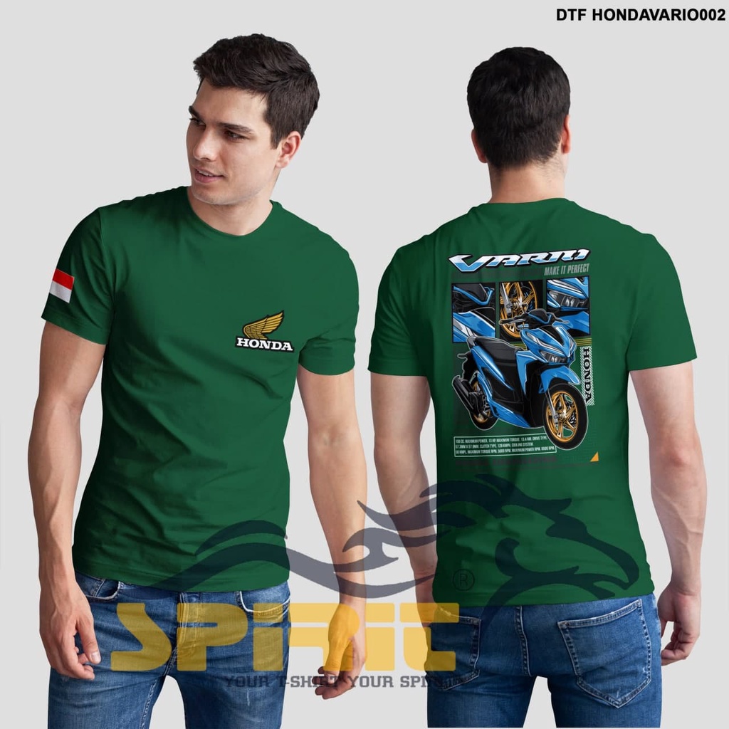 Baju Kaos Distro Motor Vario Racing Honda Vario Sablon DTF Premium Cotton 100% Original Jumbo-Spirit