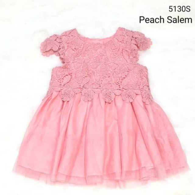 Peach salem brokat import tutu dress 5130