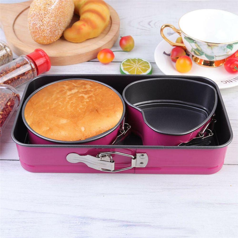 Solighter 3PCS Cake Tray DIY Bakeware Removable Springform