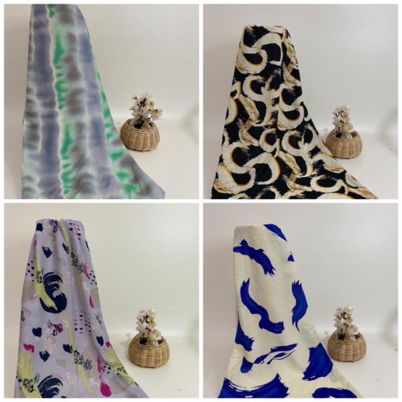 Kain Katun Rayon Viscose Import Motif