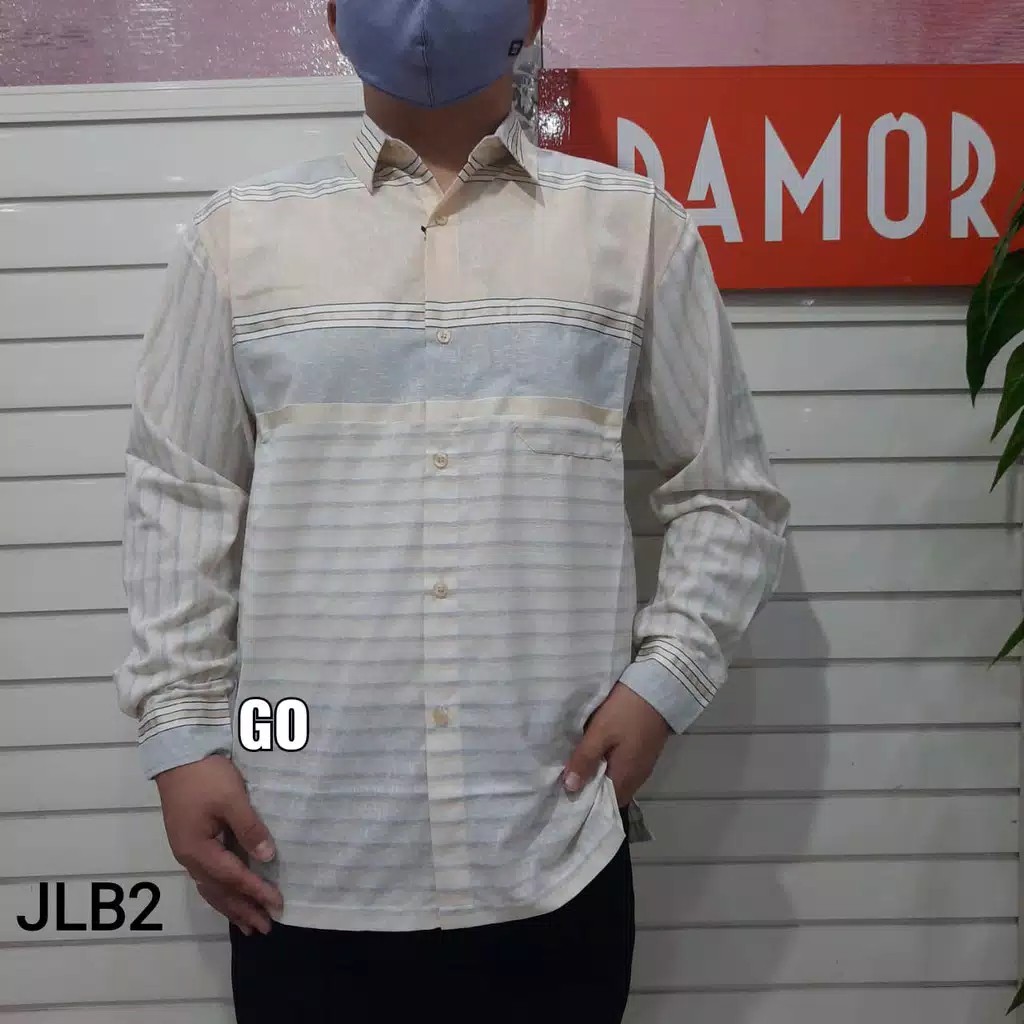 gos JLB DAMOR(CRESSIDA) KEMEJA Cowok Pakaian Pria Kemeja Slimfit Lengan Panjang