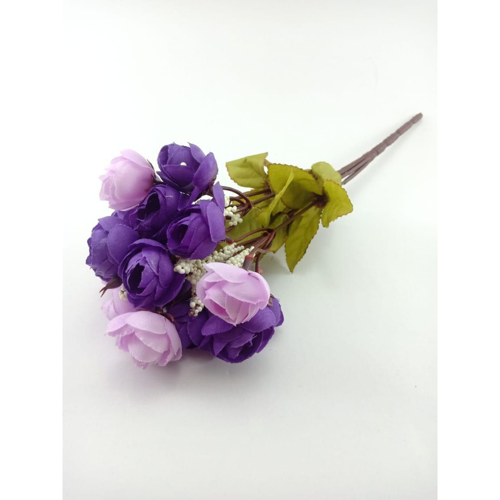 COD BUNGA MAWAR BUNGA TANGKAI PLASTIK BUNGA ARTIFISIAL BUNGA PAJANGAN BUNGA HIASAN BT9024-UNGU