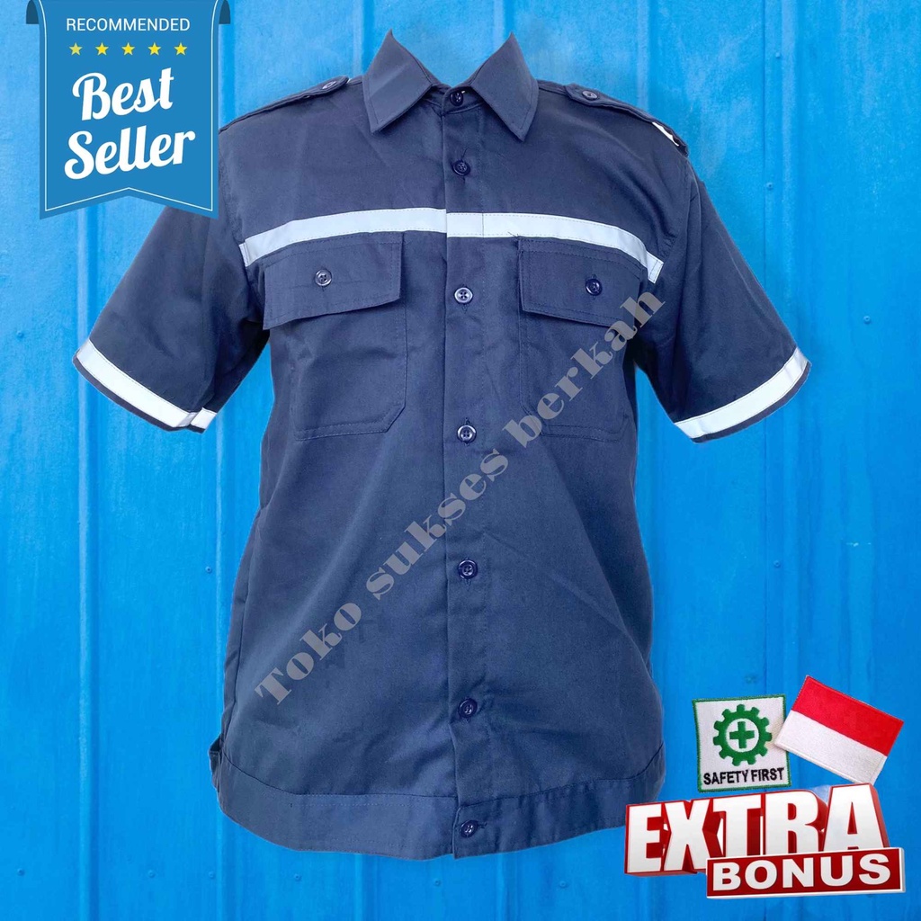 Wearpack Safety Lengan Pendek Baju Seragam Kerja Proyek Safety K3 Lengkap