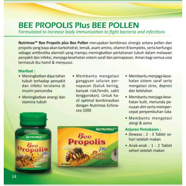 ORIGINAL Nutrimax Bee Propolis Plus Bee Pollen 30s BPOM / Bee Healthy / Vitamin Daya Tahan Tubuh / LEDI MART