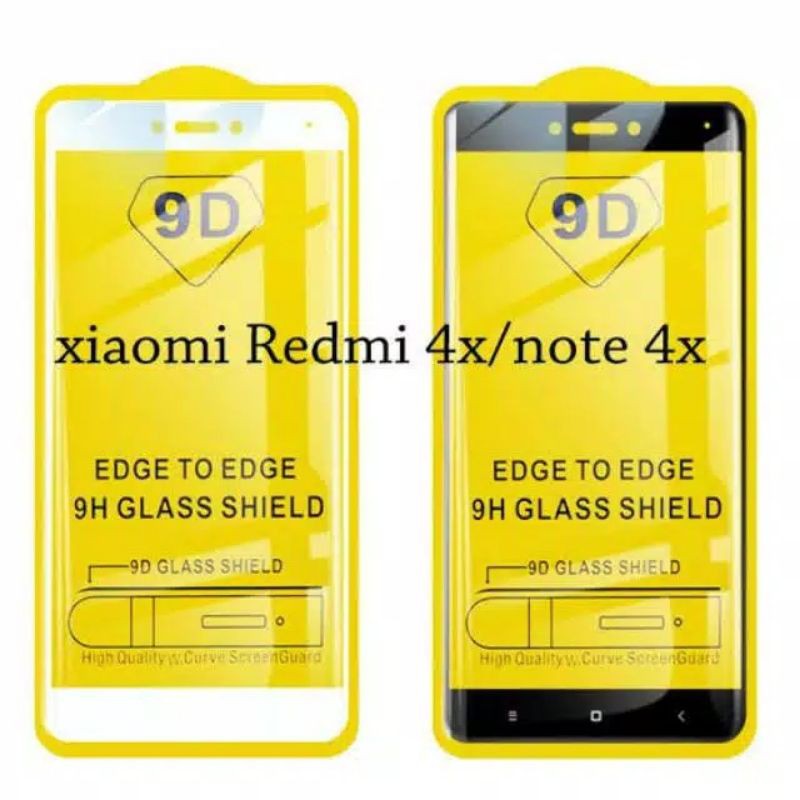 TEMPERED GLASS FULL COVER FOR REDMI 4X/NOTE 4/ KUALITAS PREMIUM 9H