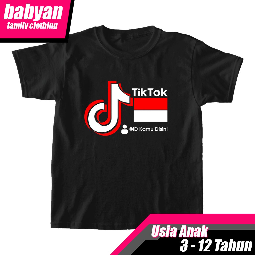 Kaos Anak Babyan - Tiktok Indonesia Custom ID Username - Warna Hitam