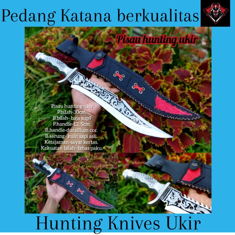 PISAU SURVIVAL HUNTING UKIR SUP9 SUPER TAJAM