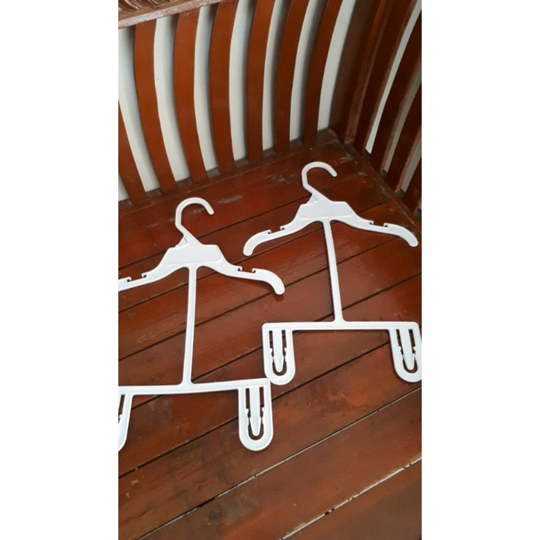 Gantungan Baju Anak / Hanger Setelan Anak / Hanger Baby Display Anak - Putih natural