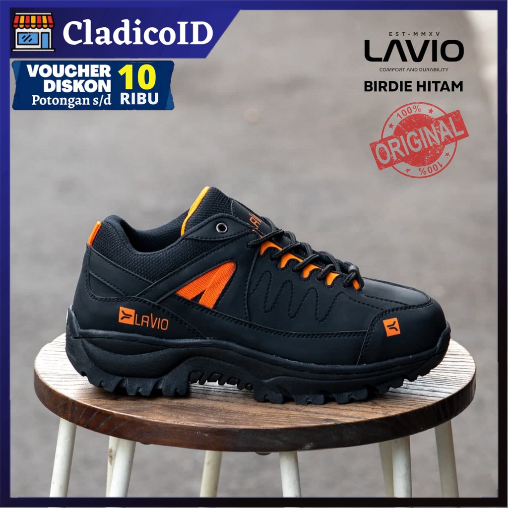 LAVIO BIRDIE Sepatu Gunung Outdoor Pria Dengan Safety Ujung Besi Kerja Lapangan Proyek HIking Mendaki Gunung Traveling Healing Sefty Boot Low Pendek