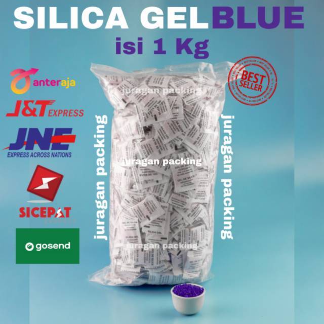 Silica gel blue sachet isi 1 kg kilo silica jel biru kristal crystal