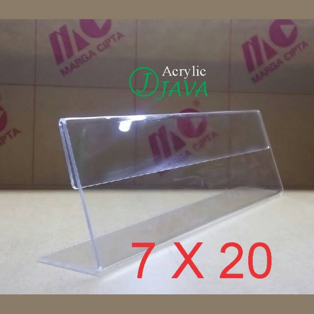 ACRYLIC NAME PLATE PAPAN NAMA AKRILIK MEJA 7X20 1 SISI 