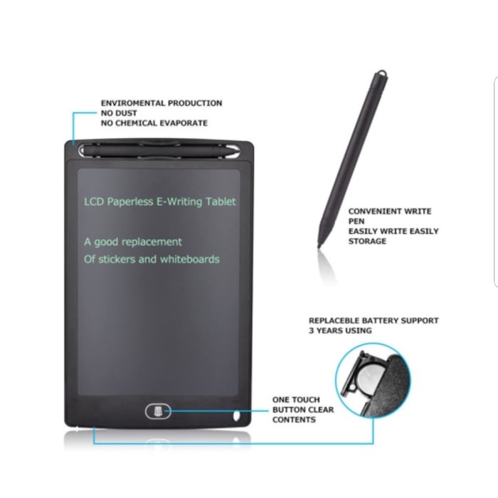 

TULIS-ALAT- PAPAN TULIS HAPUS WRITING BOARD TABLET DIGITAL LCD LAYAR 8.5 INCH -ALAT-TULIS.