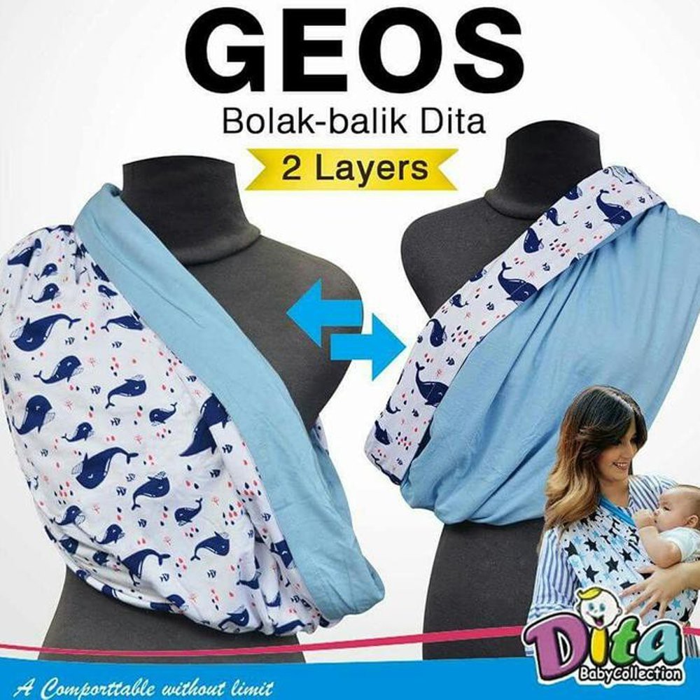 Gendongan Geos DITA Bolak-Balik - Gendongan Bayi Geos Dita Bolak-Balik Aneka Motif