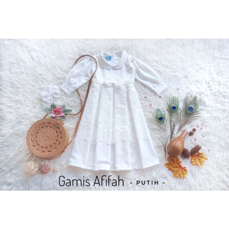 Gamis Anak Pesta Model Afifah/Gamis Anak Brokat/Busana Muslim Anak Perempuan
