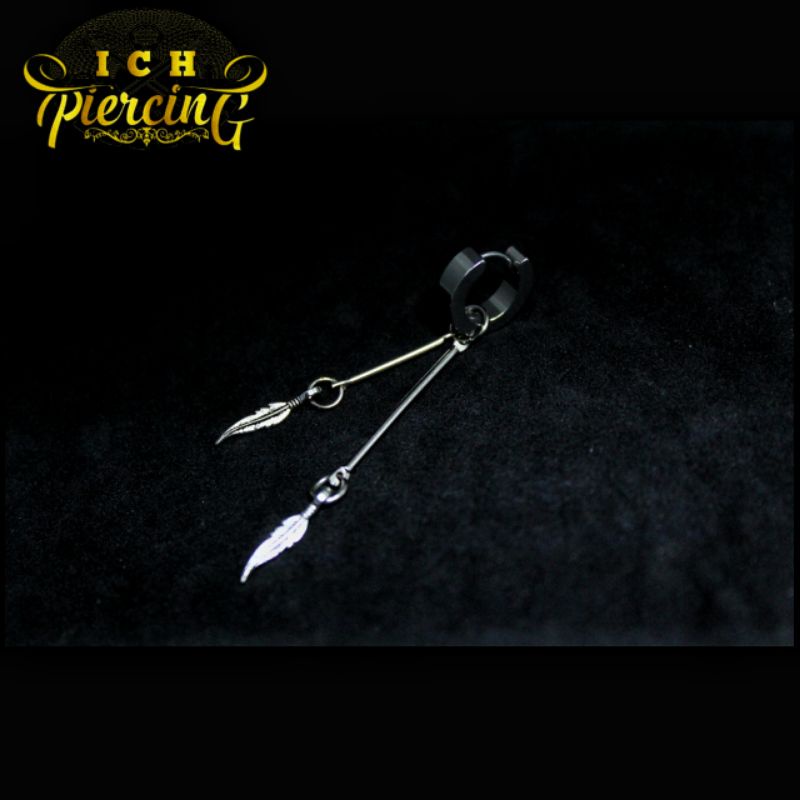 korea Anting - 1 Pcs Anting Pria ( TERMURAH ) Fashion Style Koreaan batang bulu  Doble bulu