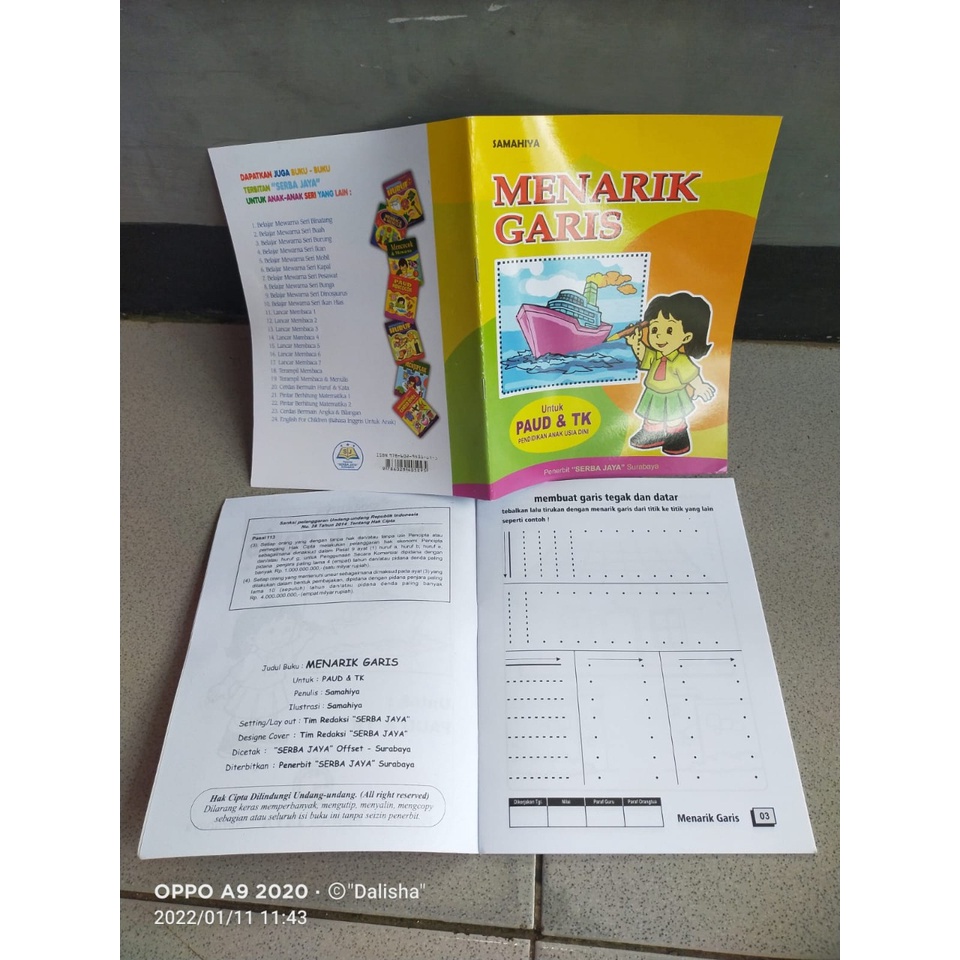 Buku Anak Menarik Garis untuk Paud TK Serba Jaya Buku les buku belajar di rumah buku anak pra tk  bu