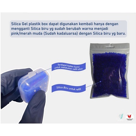 NunuLisaTan- SILICA GEL BIRU Silica Gel Plastic Box / Silica Gel Box Kotak Sepatu , Tas , Jaket , Pakaian Dan Elektronik