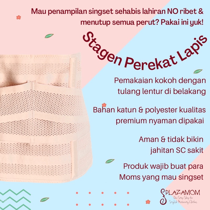 stagen lahiran pasca sc caesar sesar normal korset corset nifas melahirkan newborn new mom maternity untuk penampilan singset pemakaian kencang kokoh bahan katun polyester kualitas premium