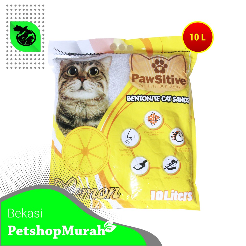 [GOSEND] Pasir Kucing Wangi Pawsitive 10Liter Bentonite Gumpal Clumping