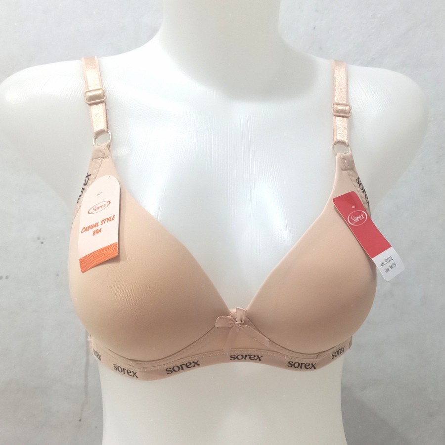 1 Pcs BH SOREX 17232 - Casual Style BRA SOREX Busa Tanpa Kawat Cup A-B Pakaian Dalam Wanita Underwear