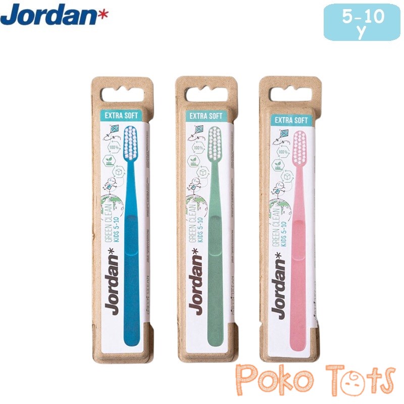 Jordan Green Clean Kids Toothbrush Extra Soft 5-10 Years Kids Tooth Brush Sikat Gigi Anak Jordan