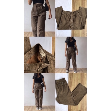 OLZEN Brown Corduroy Pants