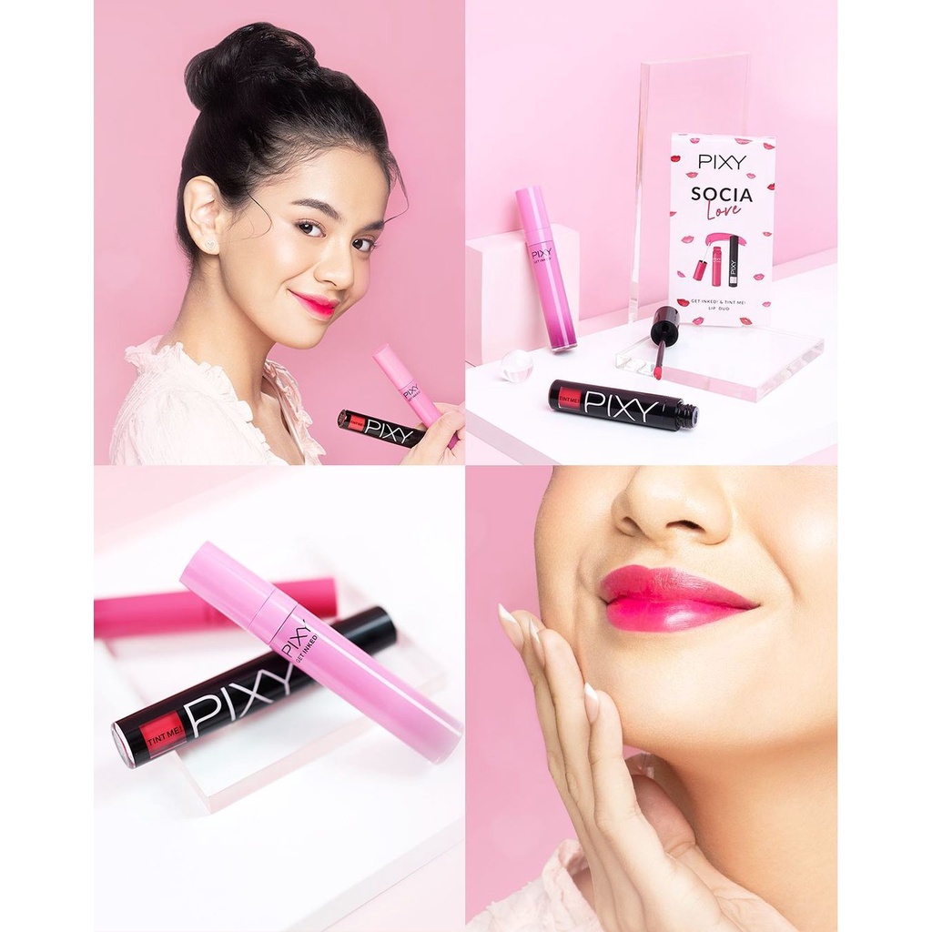 Pixy Socia Love Lip Duo l Pixy Go Get Matte Lip Cream Duo FREE Hand Gel / Hand Mist